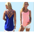 Customized Open back Girls Sexy Drop Armhole Tank Top.